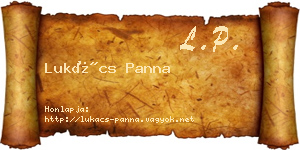 Lukács Panna névjegykártya