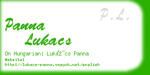 panna lukacs business card